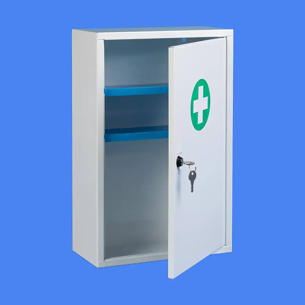 Empty Metal First Aid Cabinet